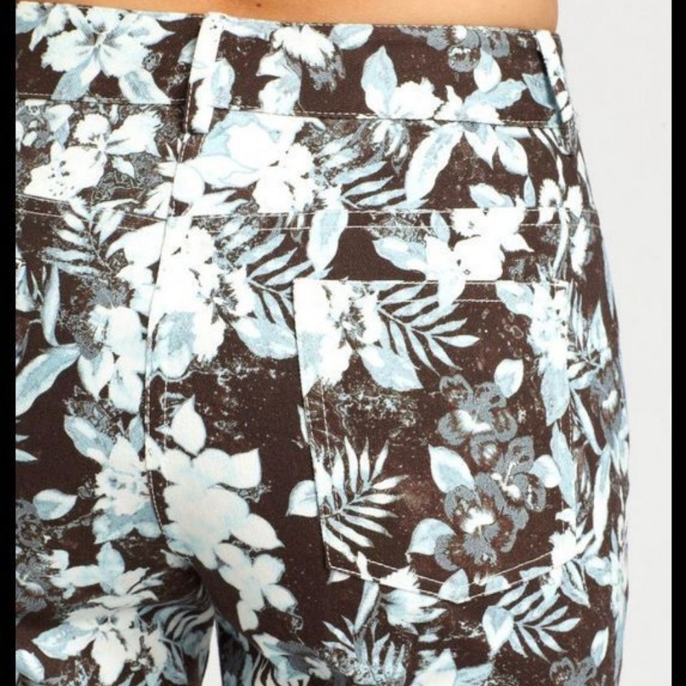Alexander Wang New JEANS Leaf Print Black Blue Multi Women's 28 NWT 🎉HP - Picture 6 of 9